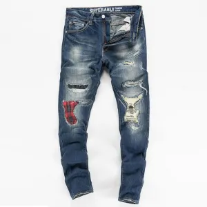 Fashion Mens Patch Jeans