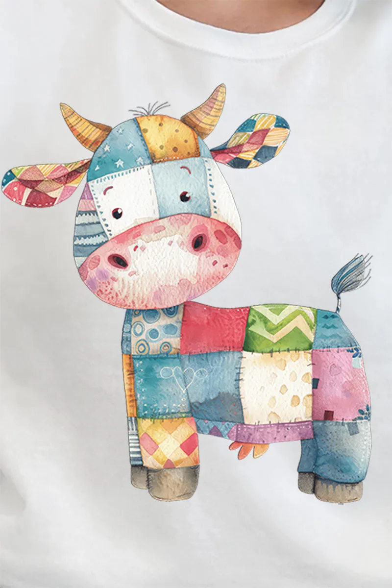 Faux Patchwork Cow Unisex NuBlend Crew Sweatshirt