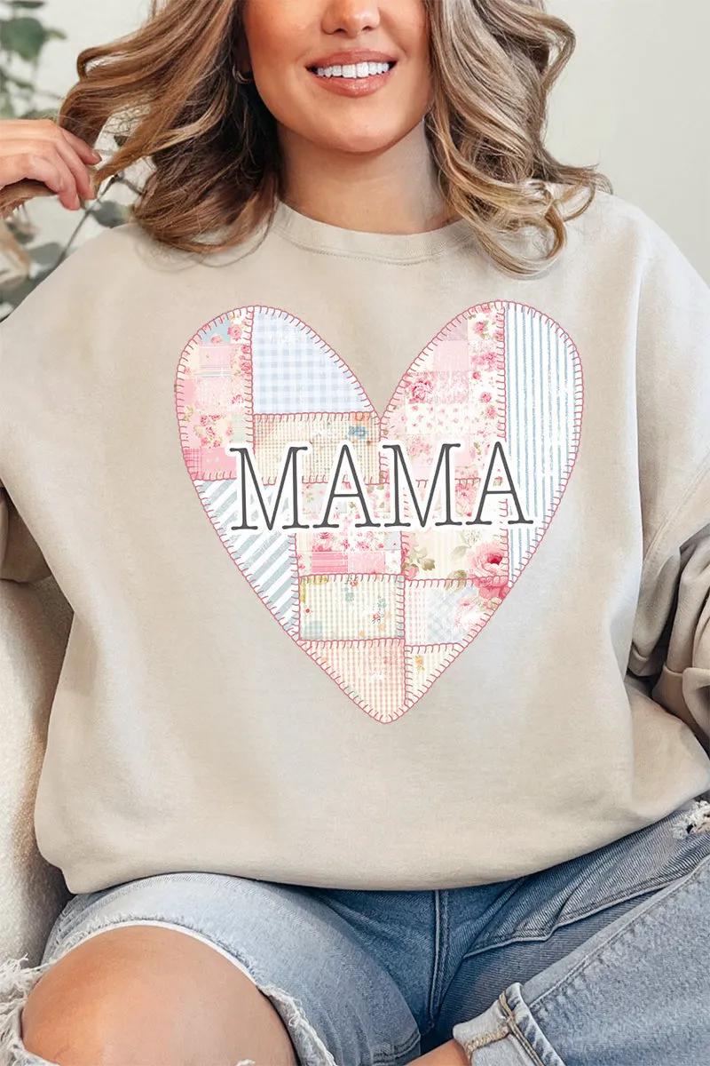 Faux Patchwork Quilt Mama Heart Unisex NuBlend Crew Sweatshirt