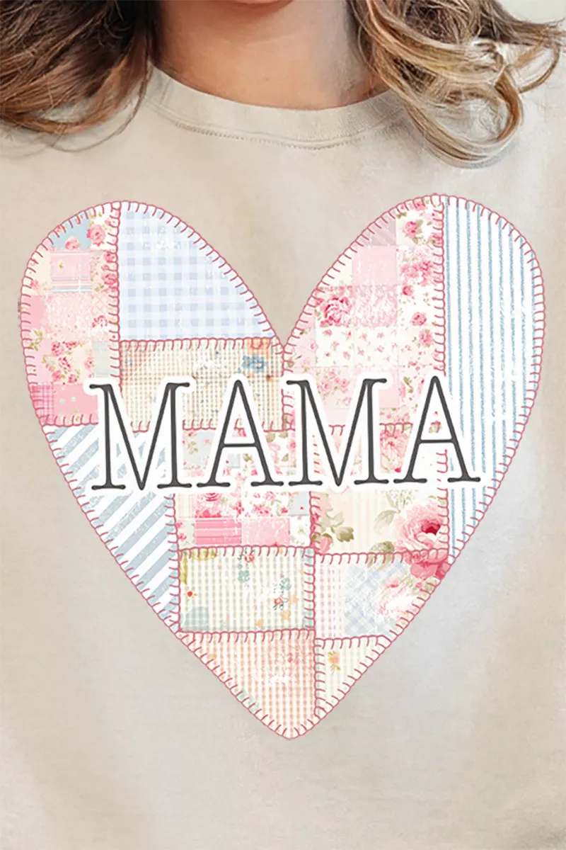 Faux Patchwork Quilt Mama Heart Unisex NuBlend Crew Sweatshirt