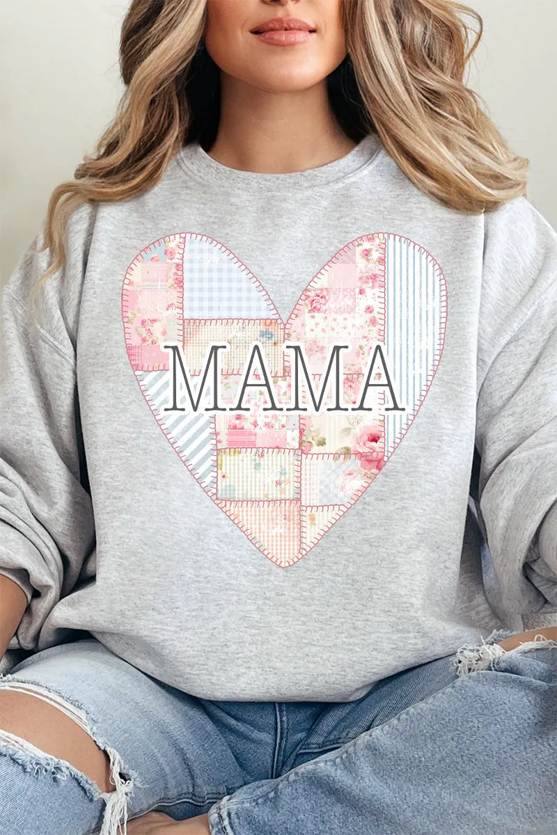 Faux Patchwork Quilt Mama Heart Unisex NuBlend Crew Sweatshirt