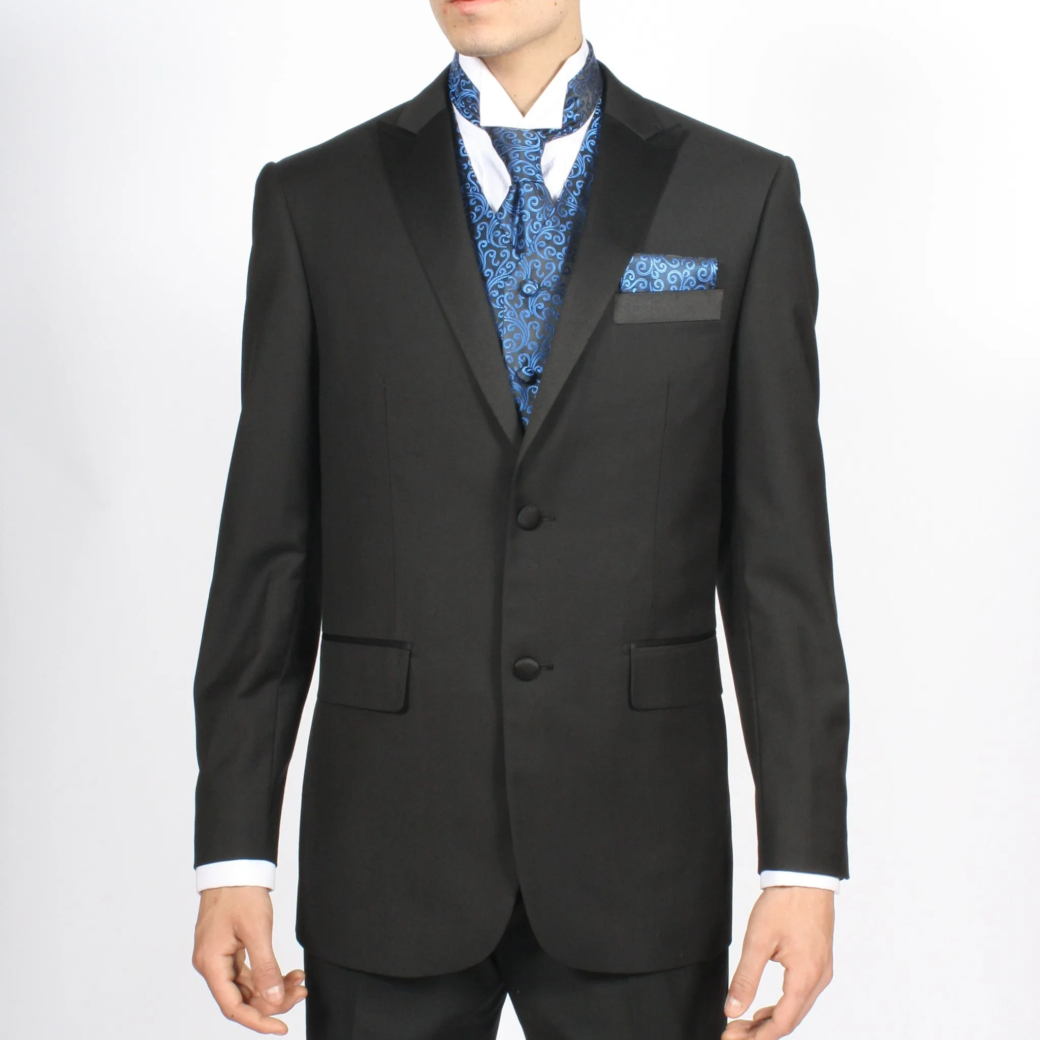 Ferrecci Mens PV50-3 Blue Black Vest Set