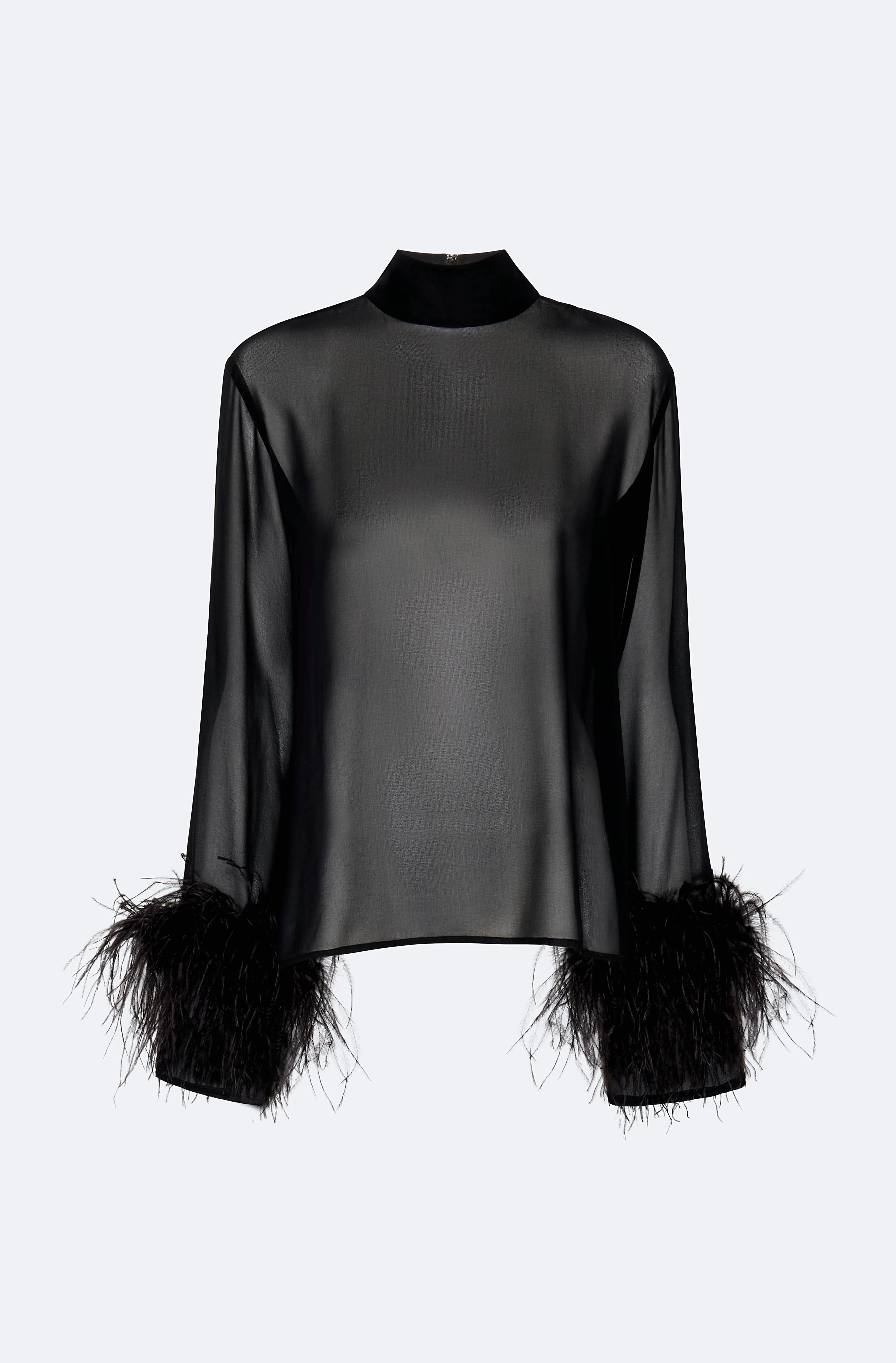 Georgette Top With Feathers