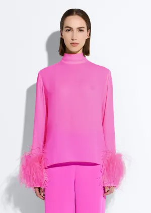 Georgette Top With Feathers