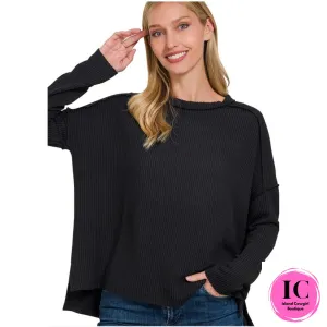 Get Together Black Corded Top