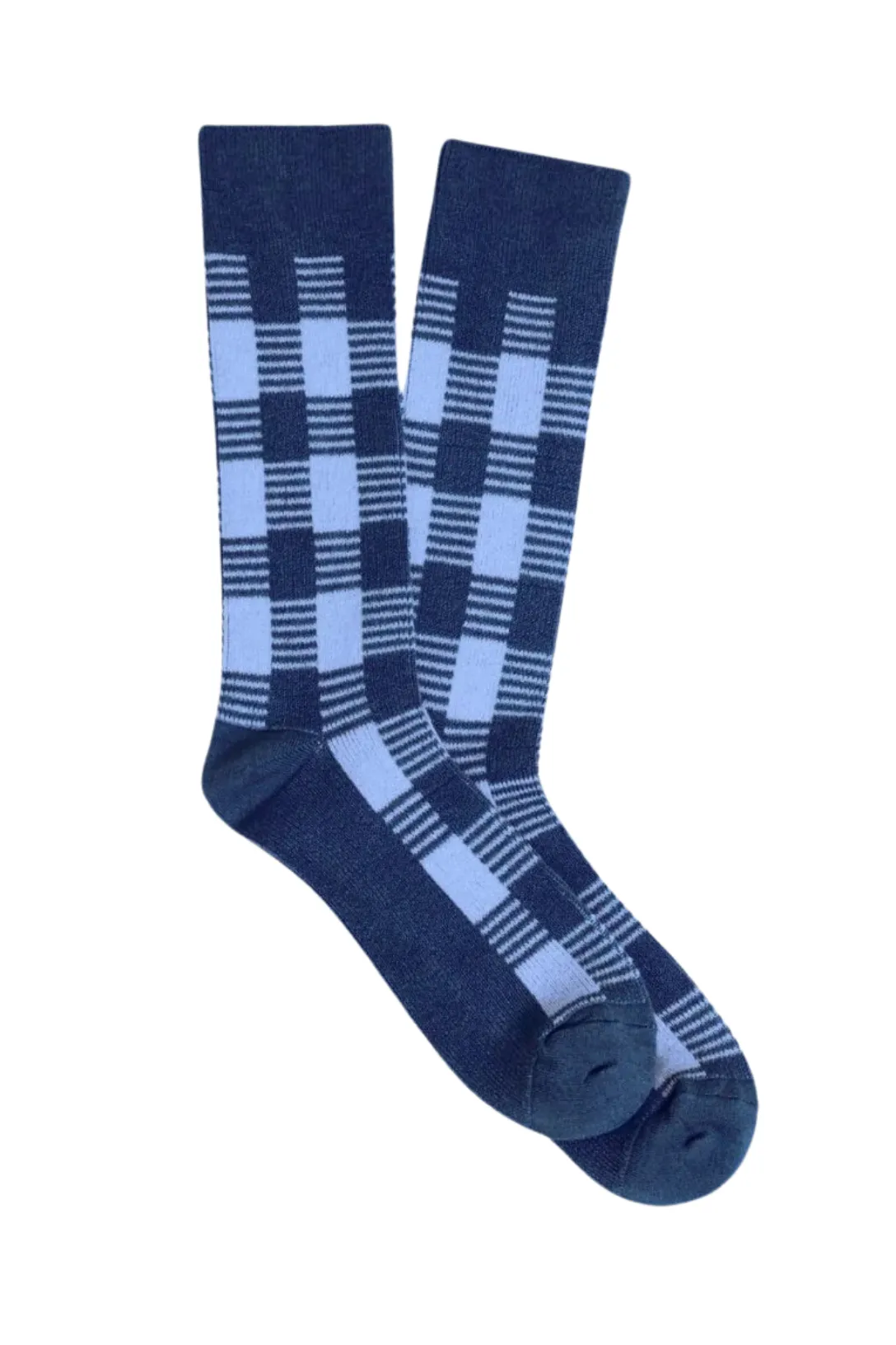 Gingham Socks | Midnight / French Blue
