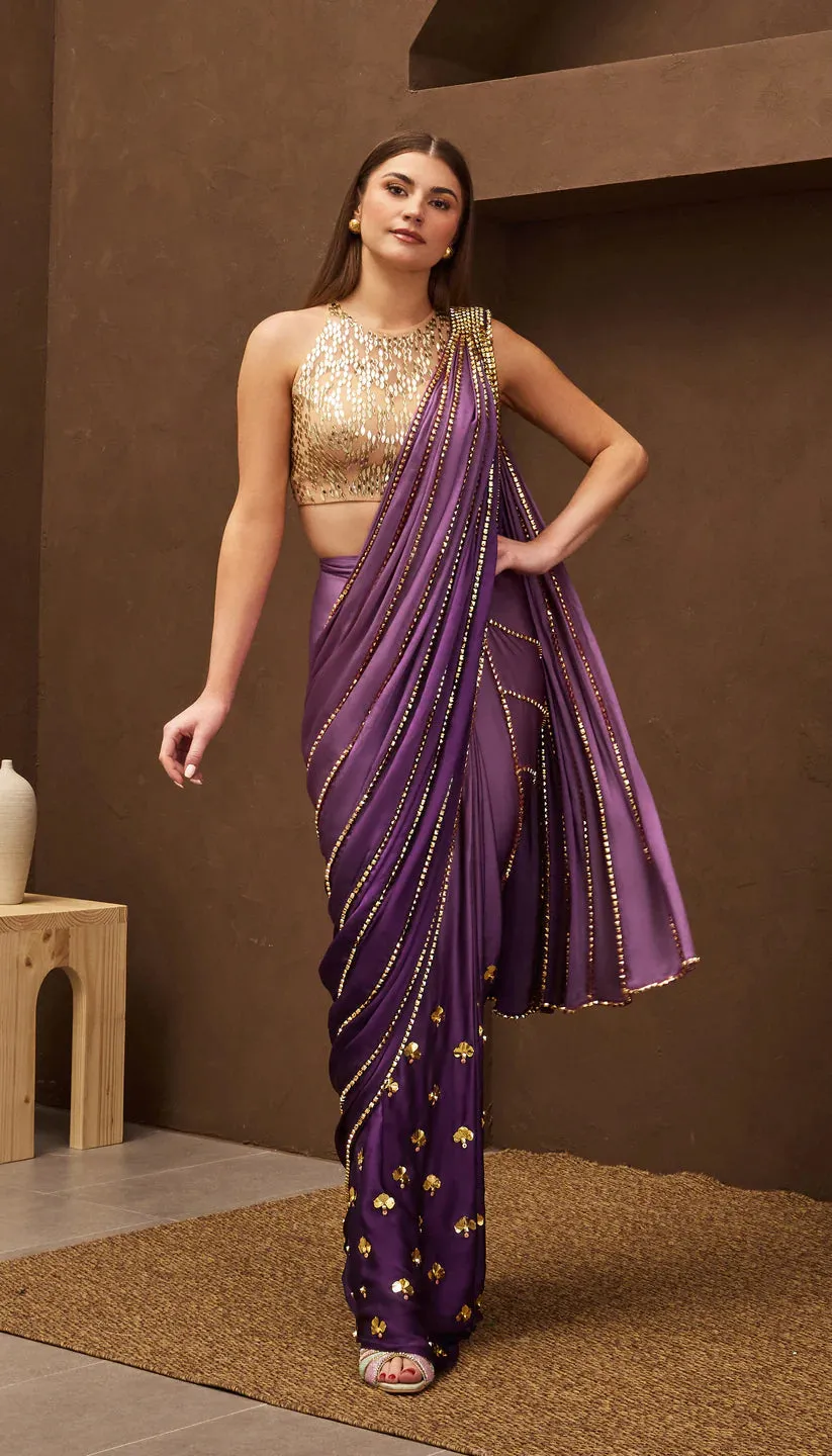 GRAPER THAN THOU PRE-STITCHED SAREE