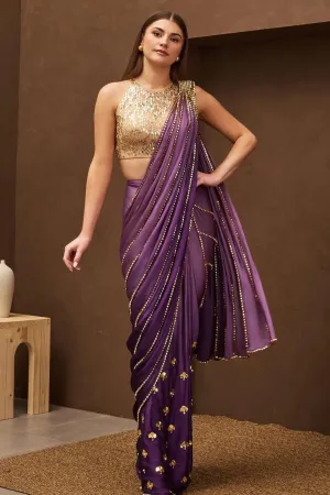 GRAPER THAN THOU PRE-STITCHED SAREE
