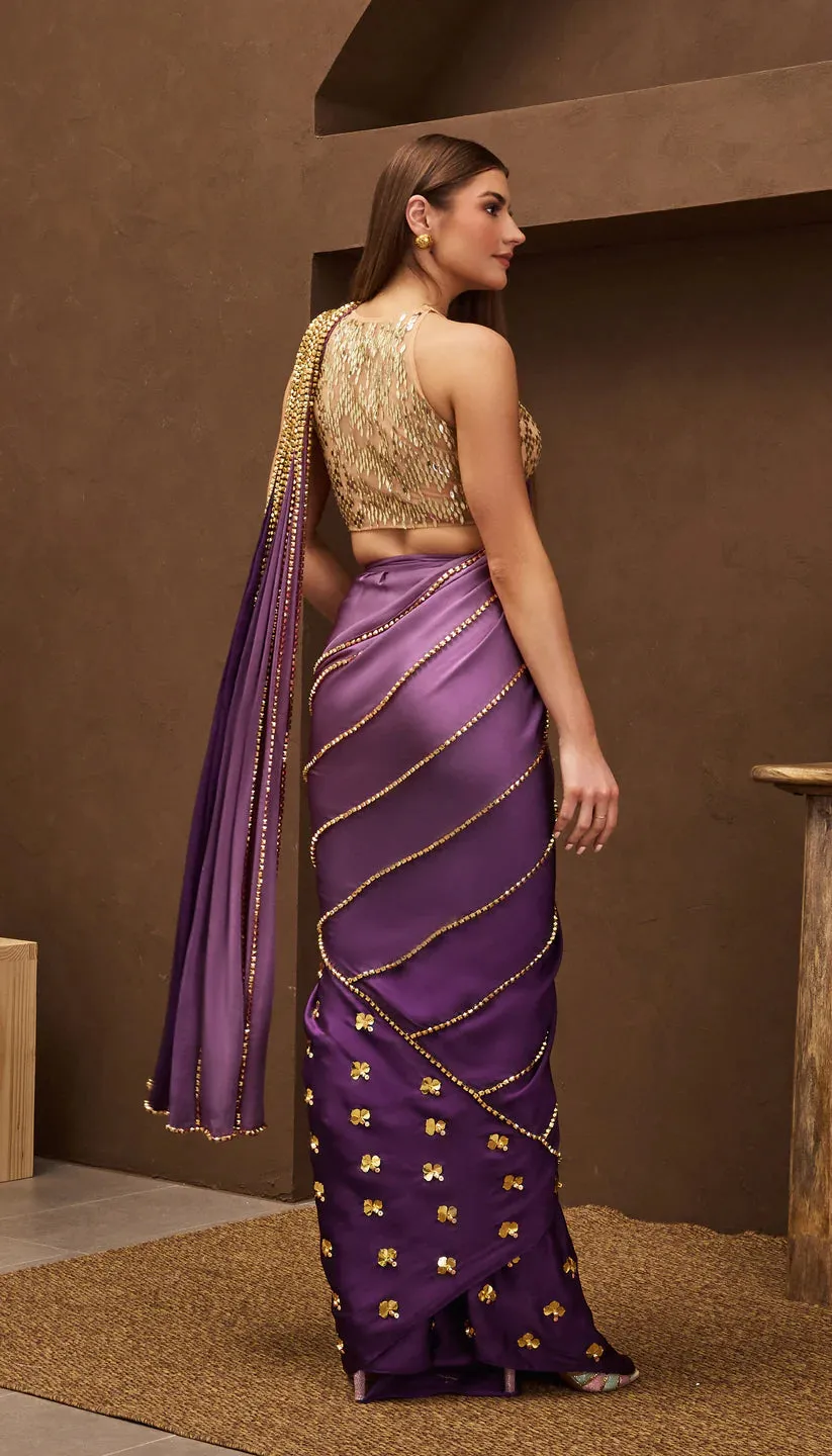 GRAPER THAN THOU PRE-STITCHED SAREE
