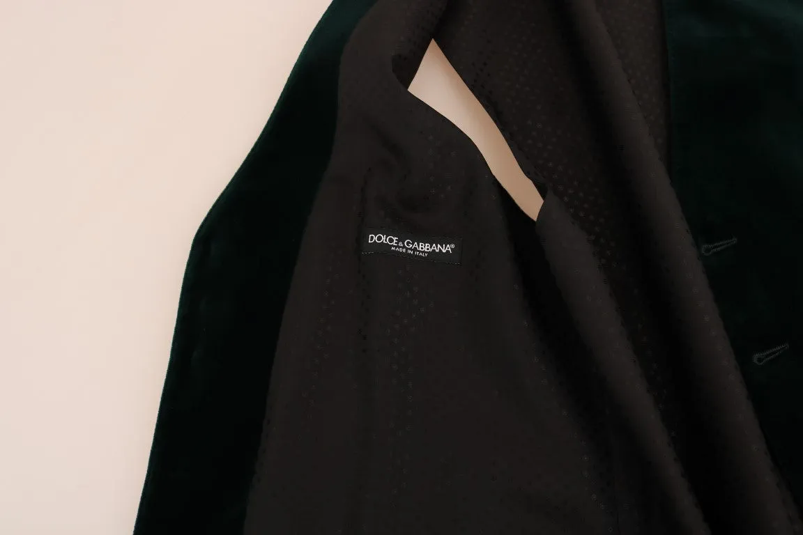 Green Velvet Formal Cotton Vest
