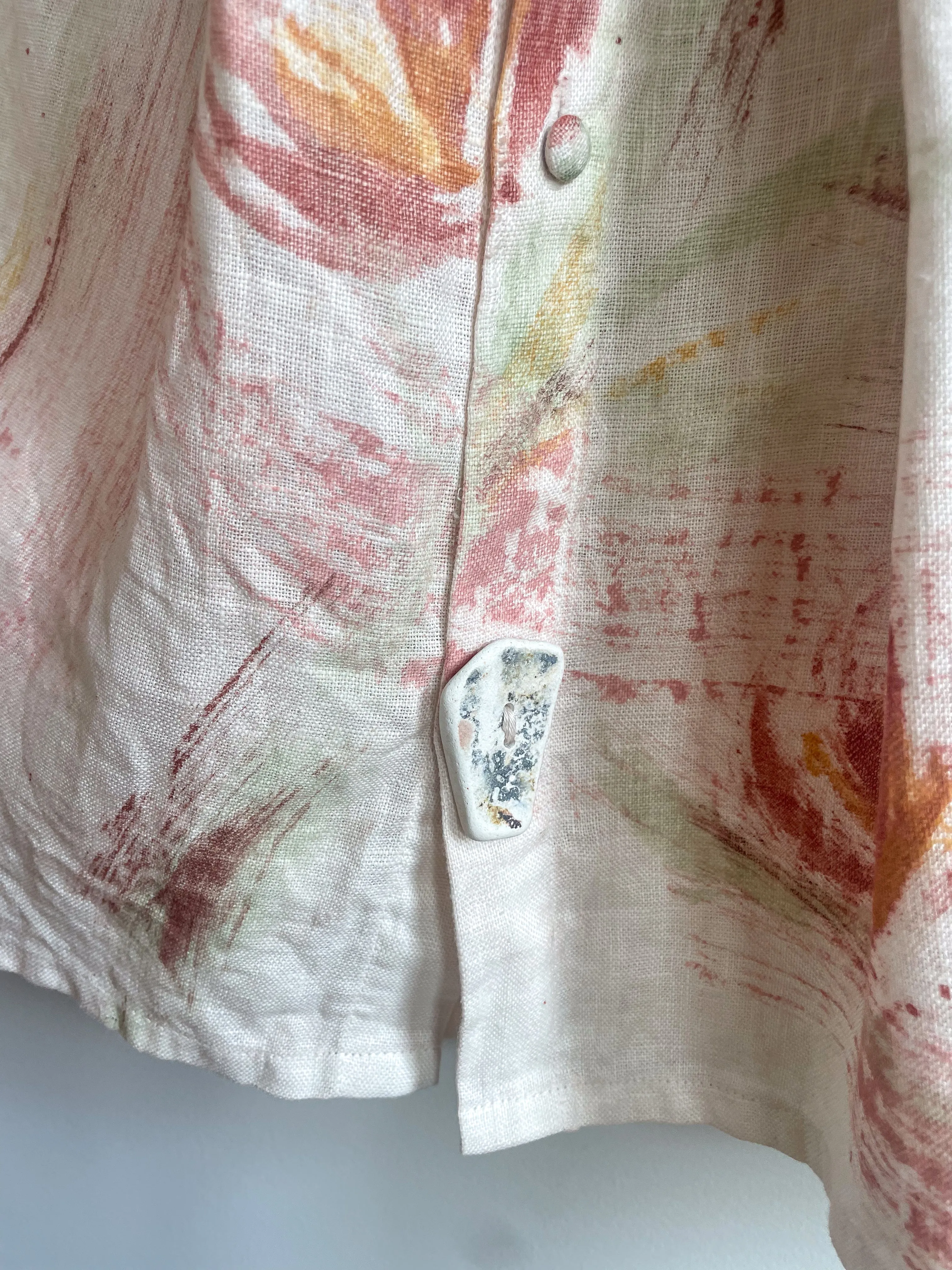 Hand-Painted Linen Skirt - Wild Flower