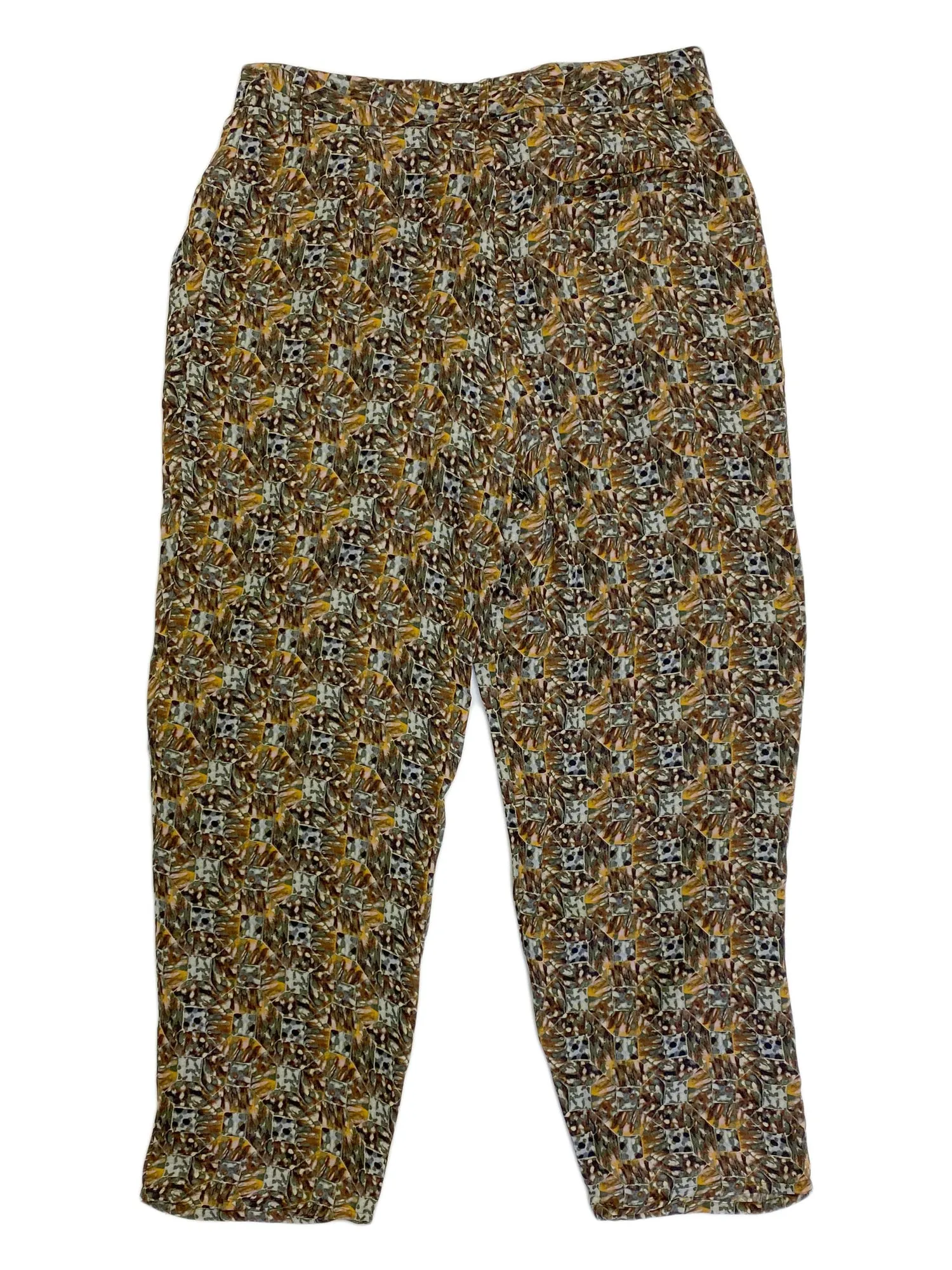 Hanley Mellon Women's Square Print Georgette Slim Pant