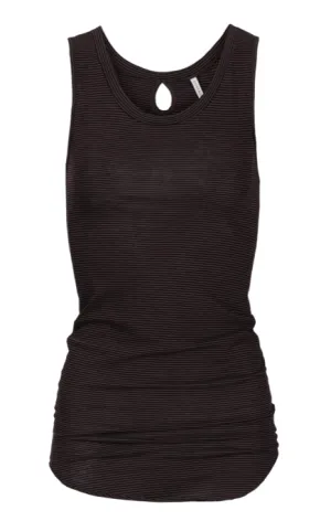HARLIE STRIPED TANK - CHOCOLATE