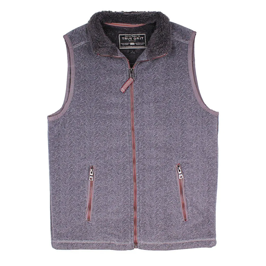 Herringbone Fleece Full Zip Vest