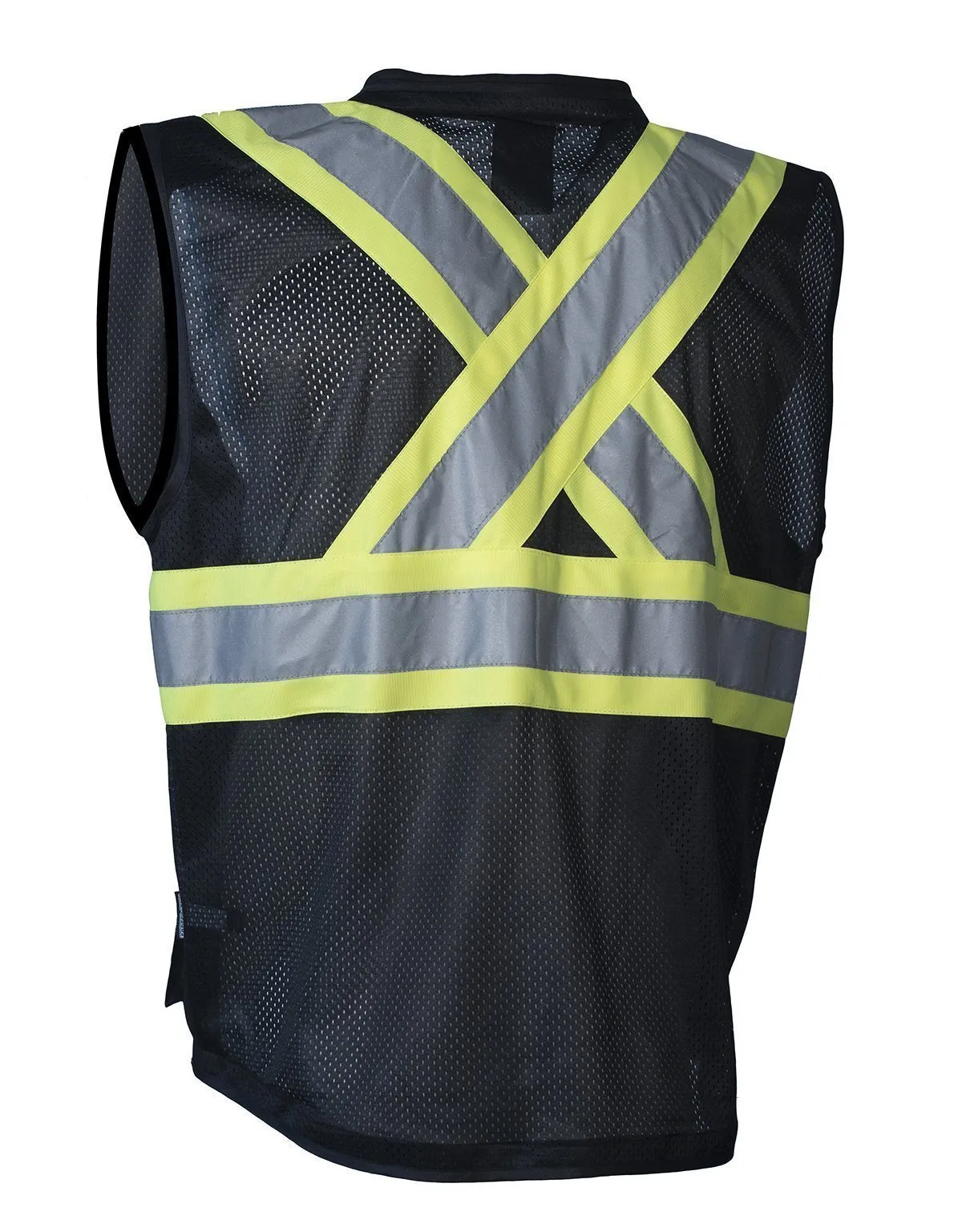 Hi Vis Traffic Safety Vest with Zipper Front, Tricot Polyester, 3 Sizes
