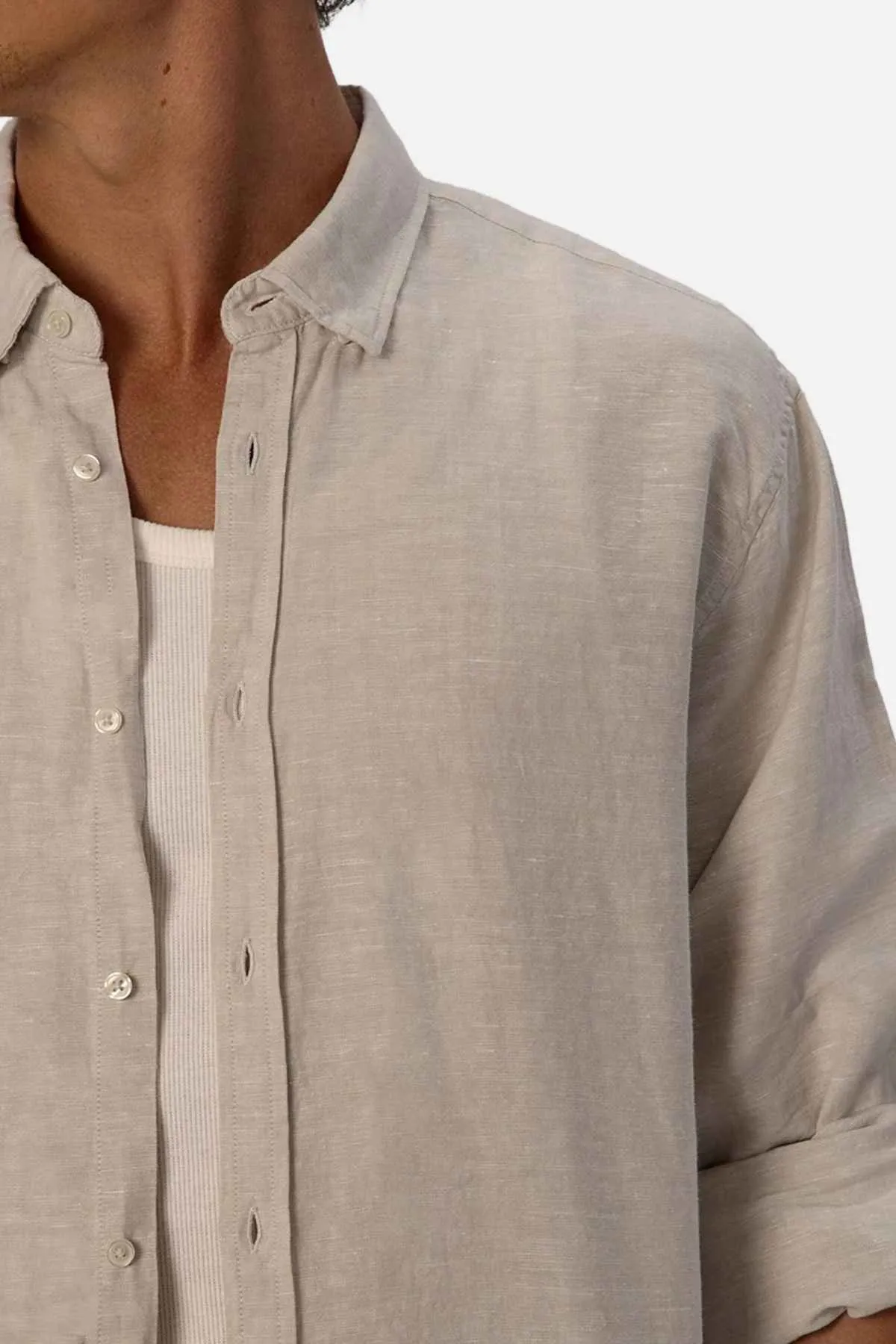Industrie The Tennyson Linen Blend Shirt