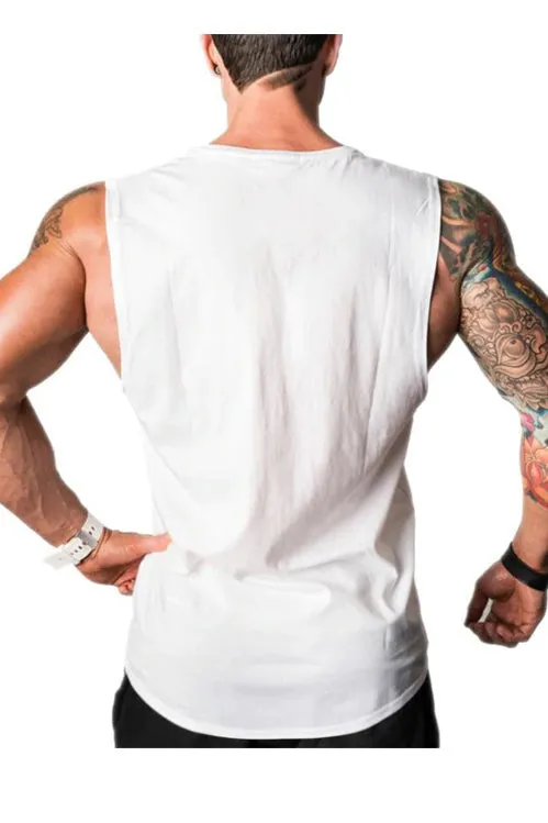 Just Gym Drop Arm Tank(White)