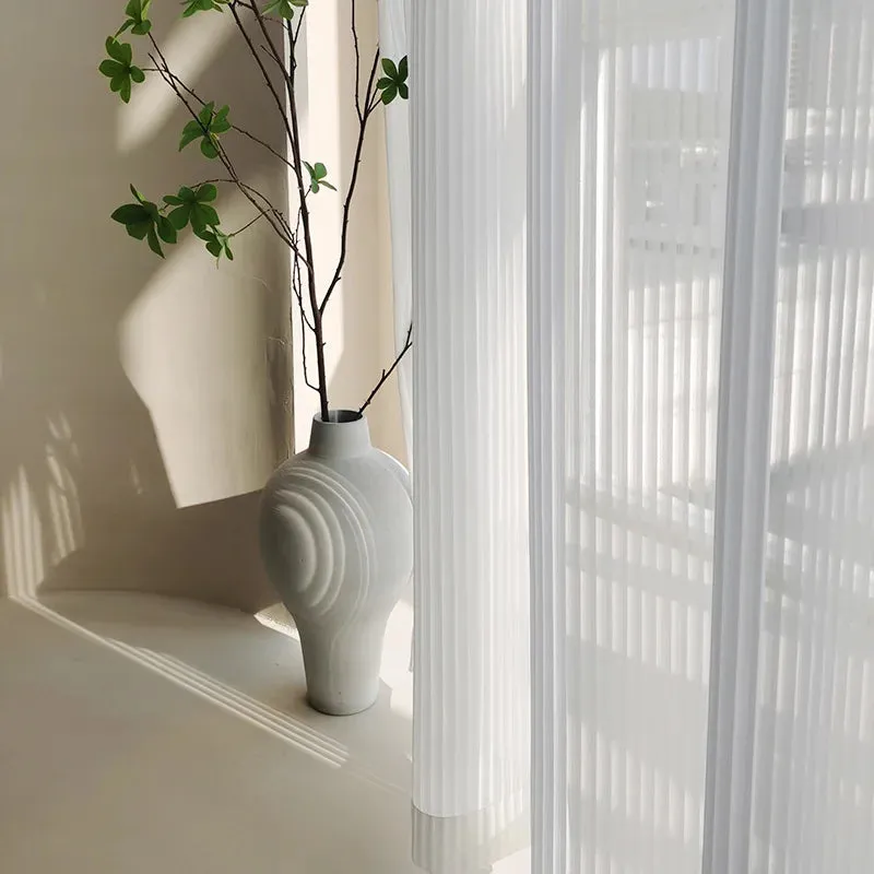 Kathy White Tulle Sheer Curtains (1 Panel)