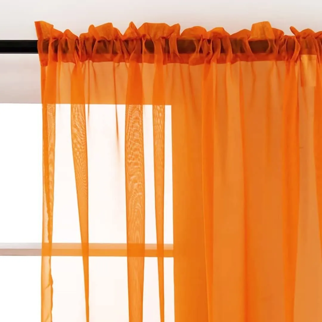 kkboxly 1pcs/set Pure Colour Sheer Voile Window Treatment With Rod Pocket Curtain Panels Suitable For Use In Kitchens, Bedrooms, And Living Rooms (white 52x84)