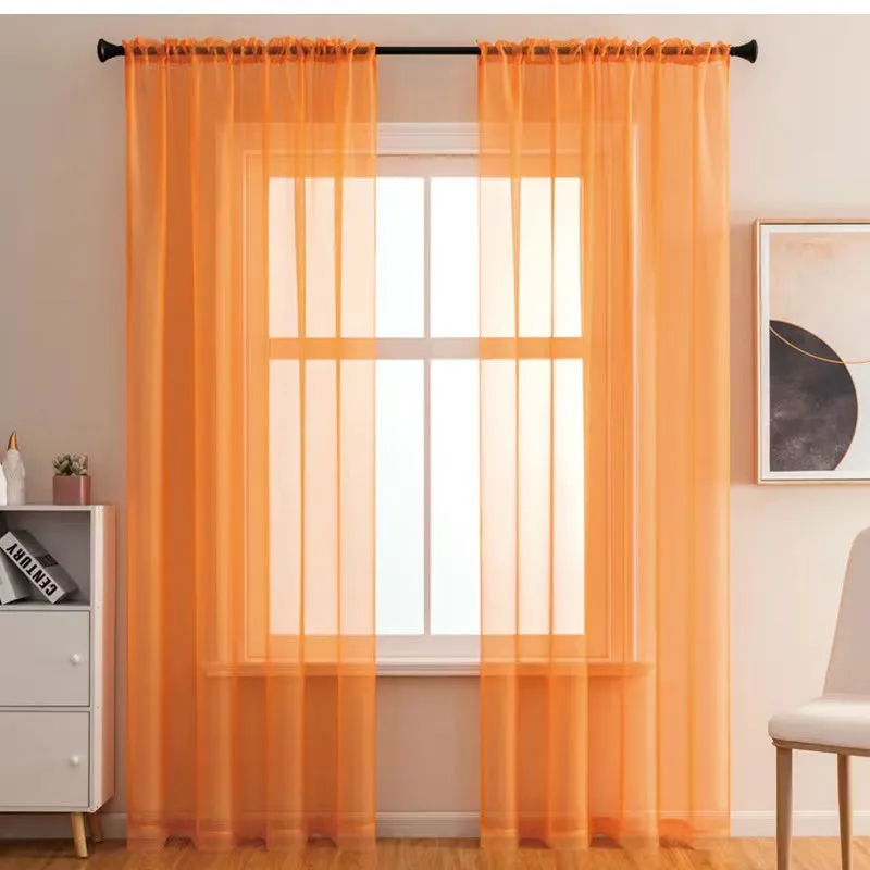 kkboxly 1pcs/set Pure Colour Sheer Voile Window Treatment With Rod Pocket Curtain Panels Suitable For Use In Kitchens, Bedrooms, And Living Rooms (white 52x84)