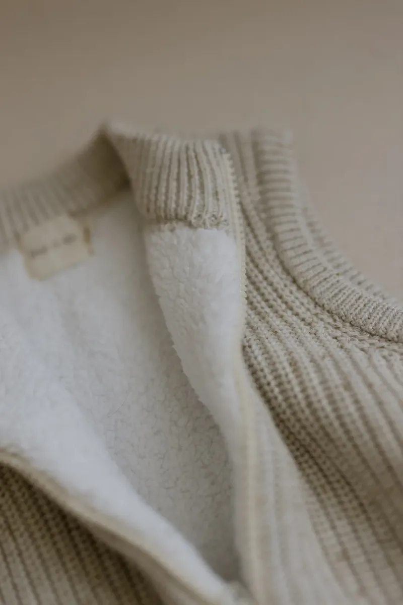 Knit Sherpa Vest - Oatmeal Speckle