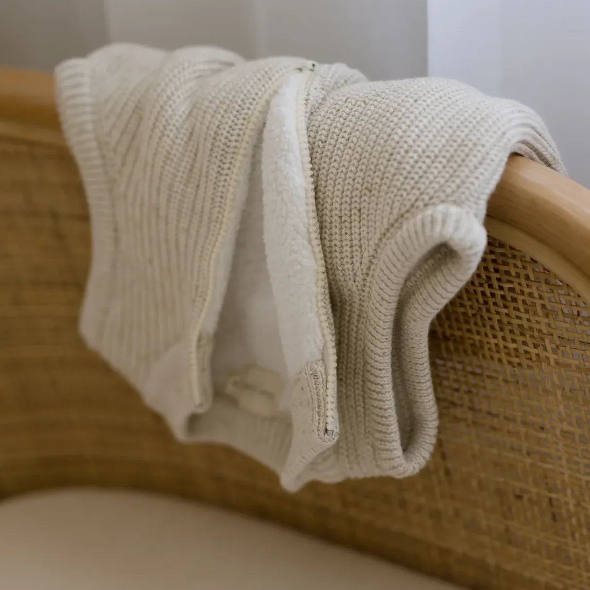 Knit Sherpa Vest - Oatmeal Speckle