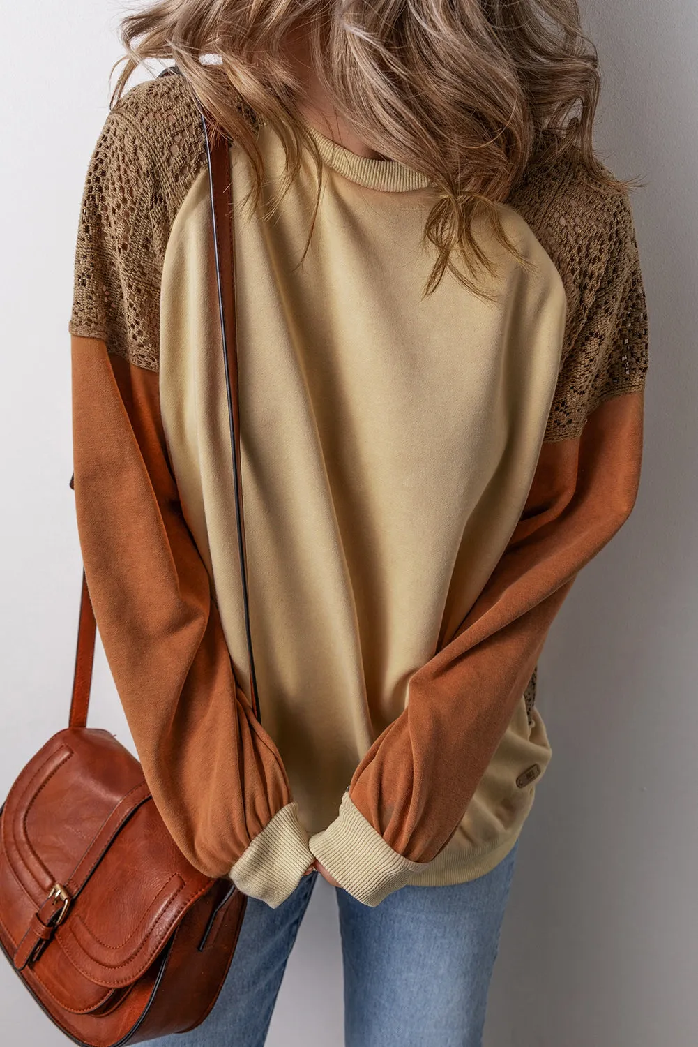 Lace Drop Shoulder Sweatshirt