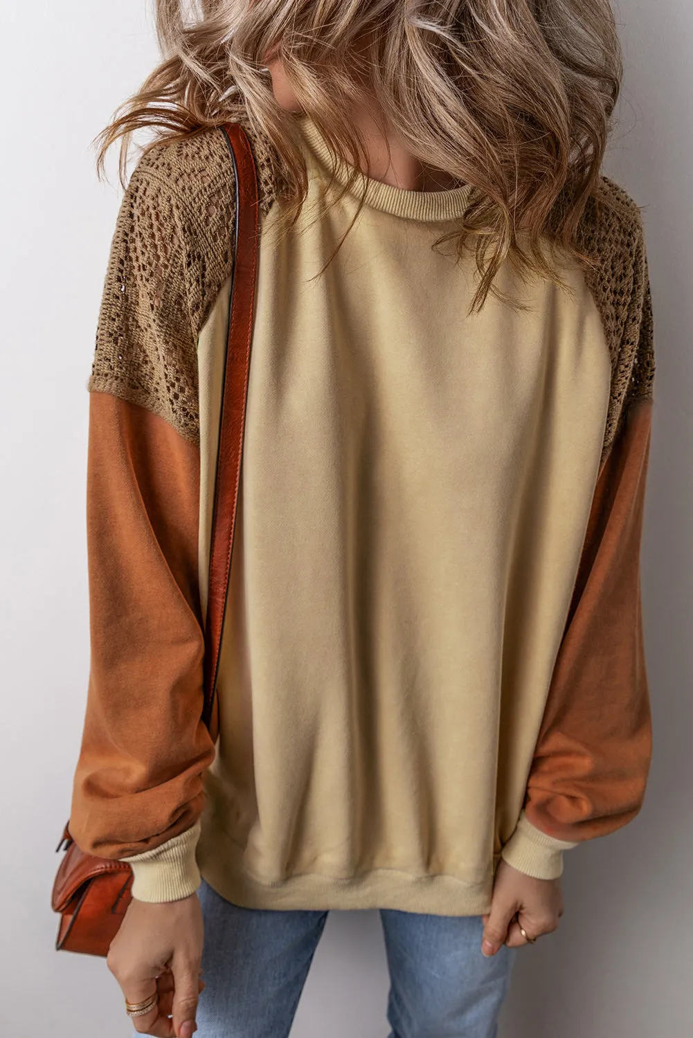 Lace Drop Shoulder Sweatshirt