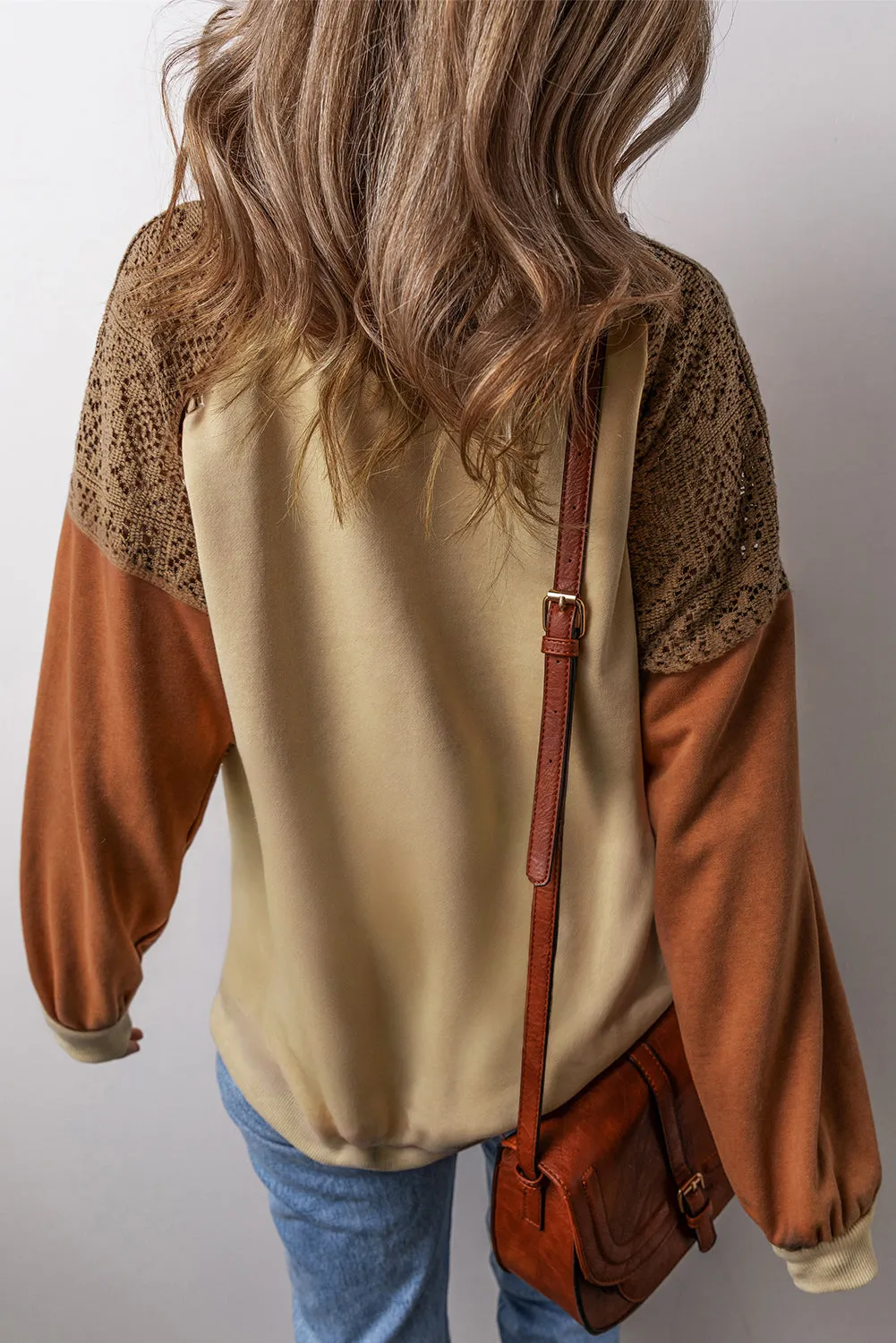 Lace Drop Shoulder Sweatshirt