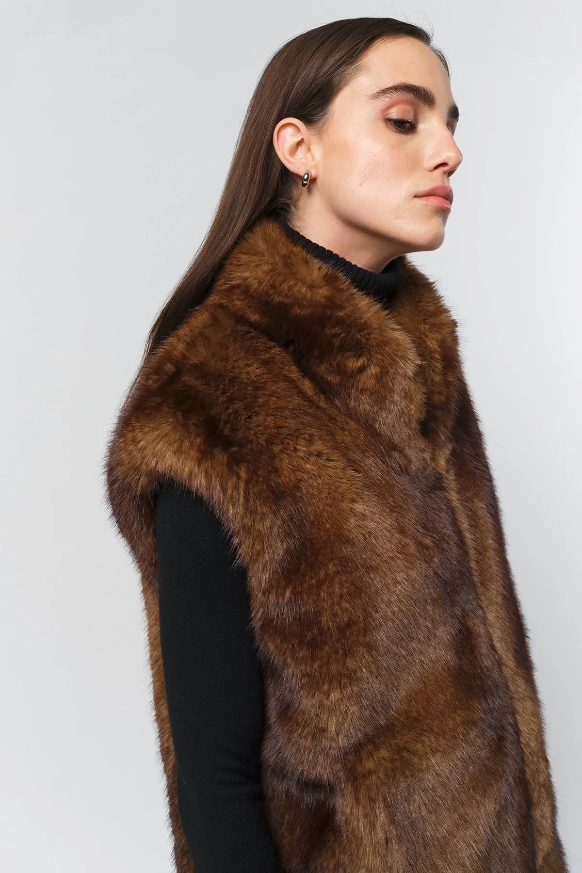 Laila Vest in Mink Brown