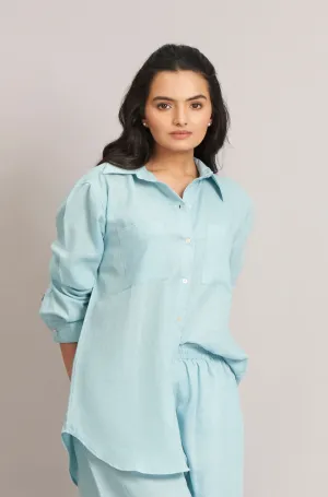 Light Blue Pure Linen Shirt