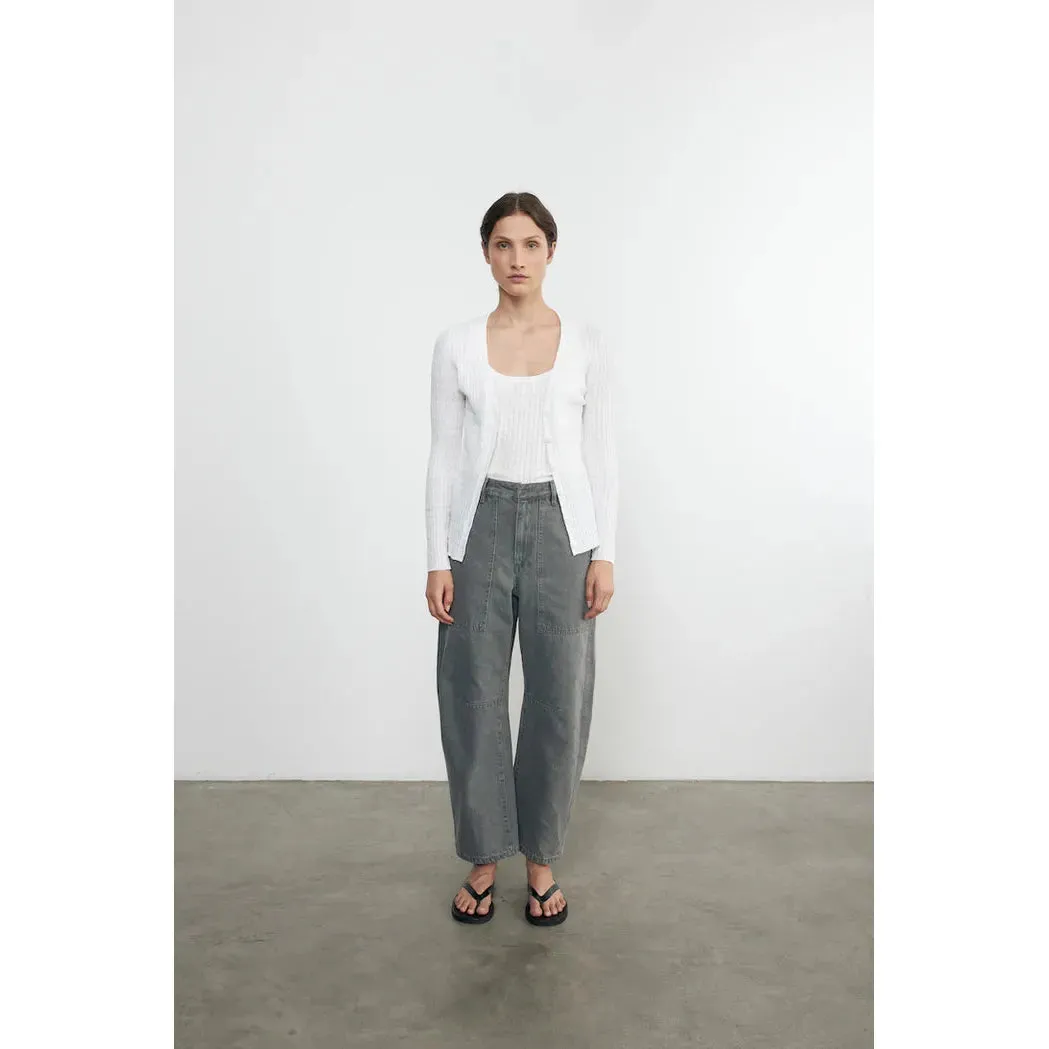 LINEN COTTON V-NECK CARDIGAN