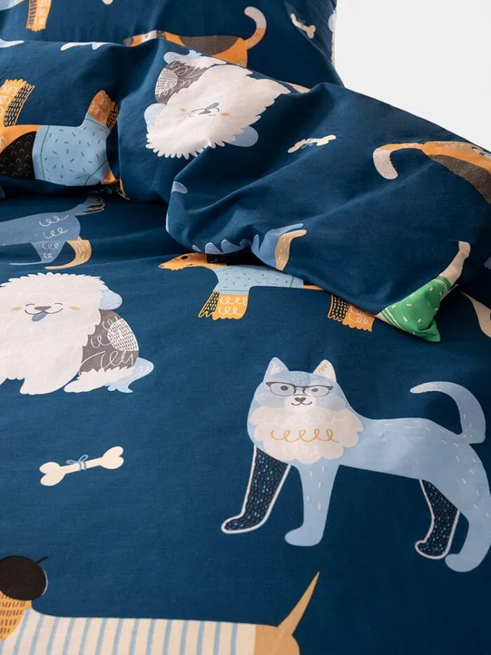Linen House Dog Days Blue Duvet Cover Set