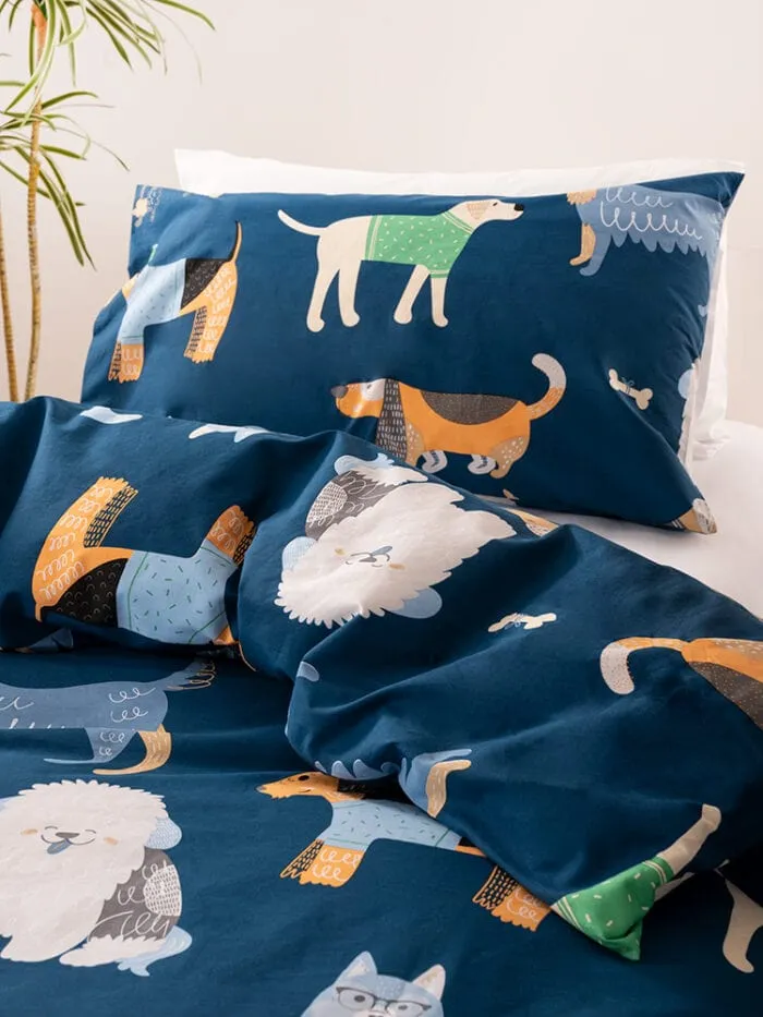 Linen House Dog Days Blue Duvet Cover Set