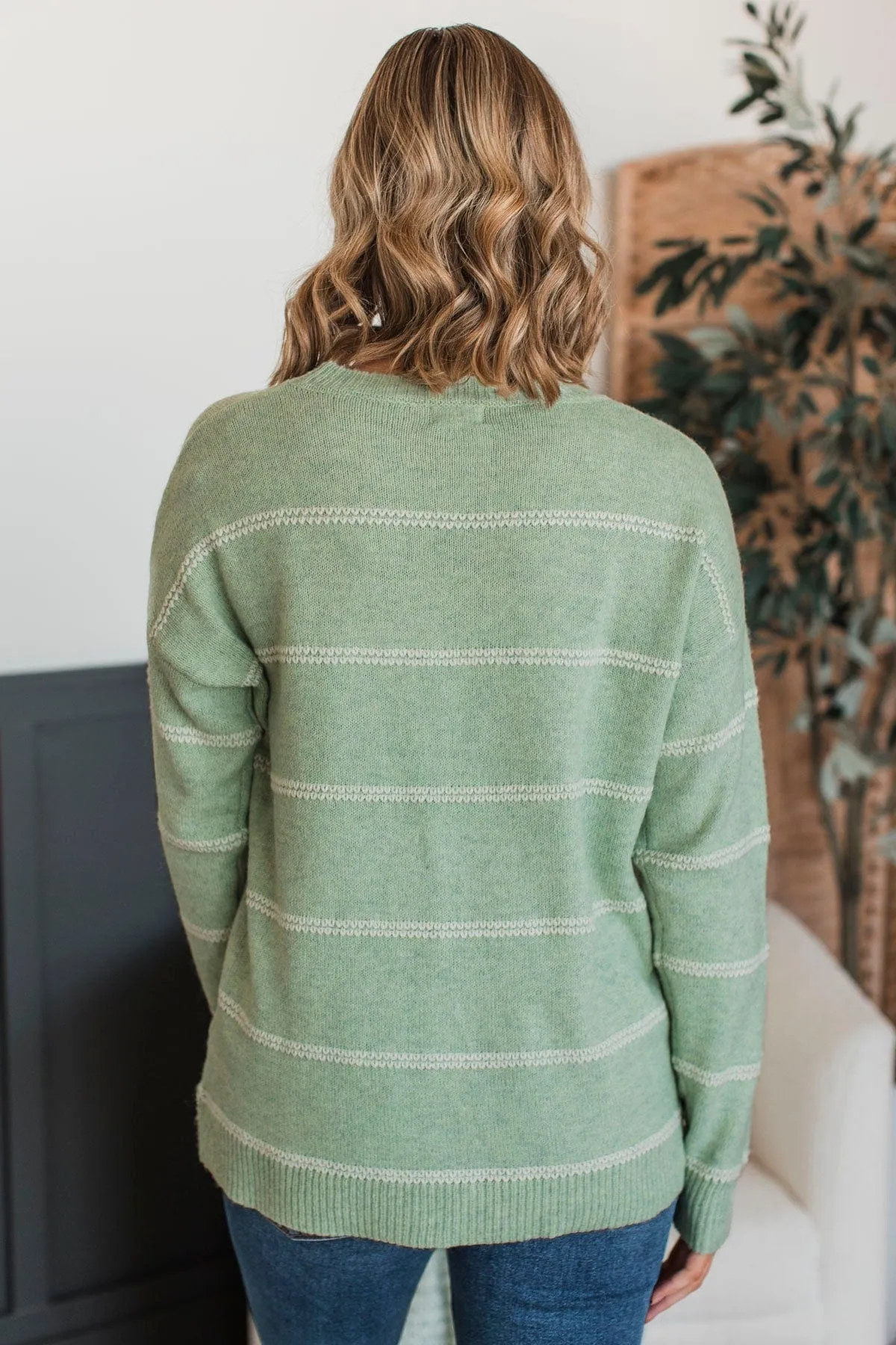 Looking Marvelous Striped Sweater- Mint