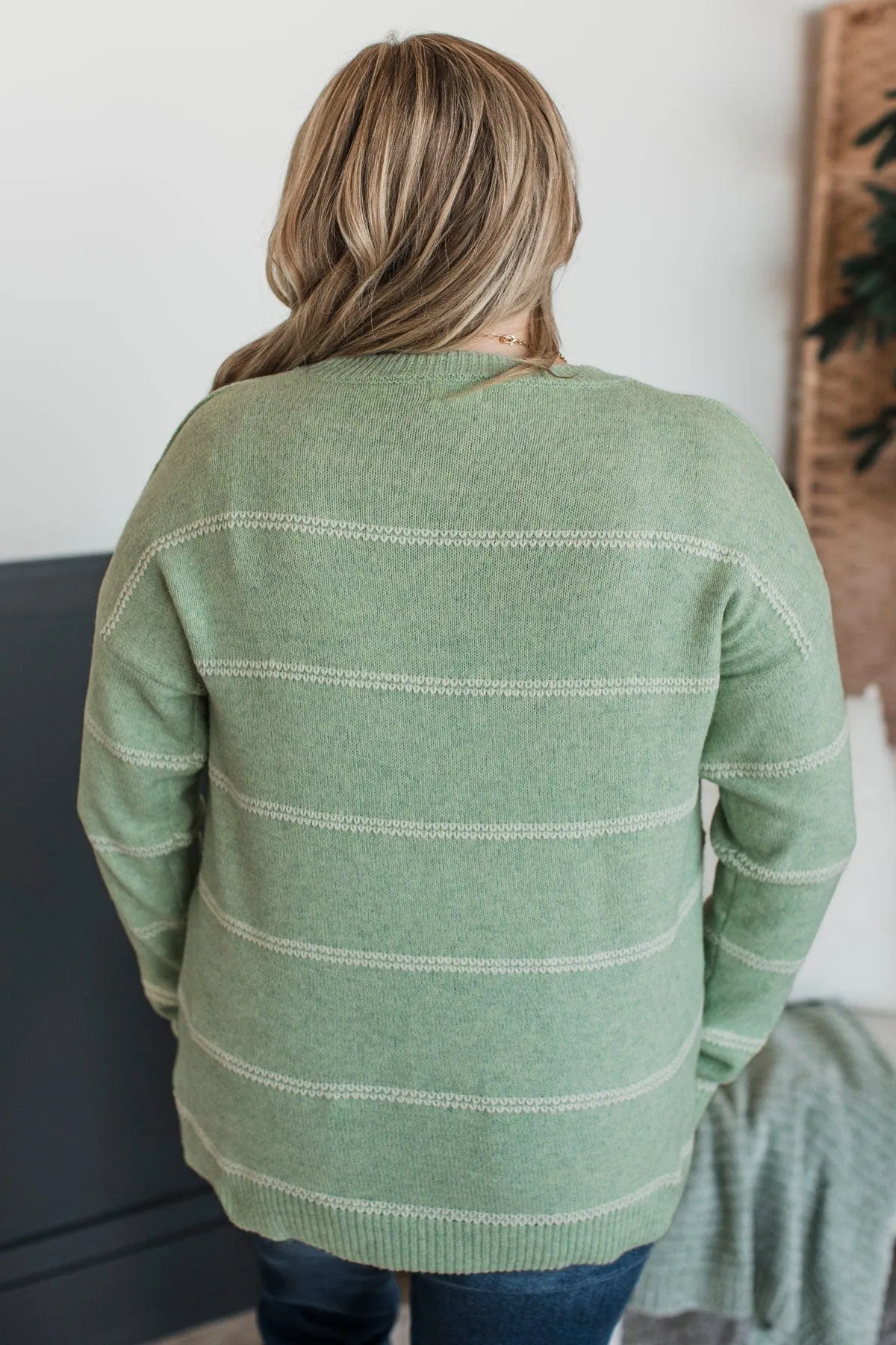 Looking Marvelous Striped Sweater- Mint
