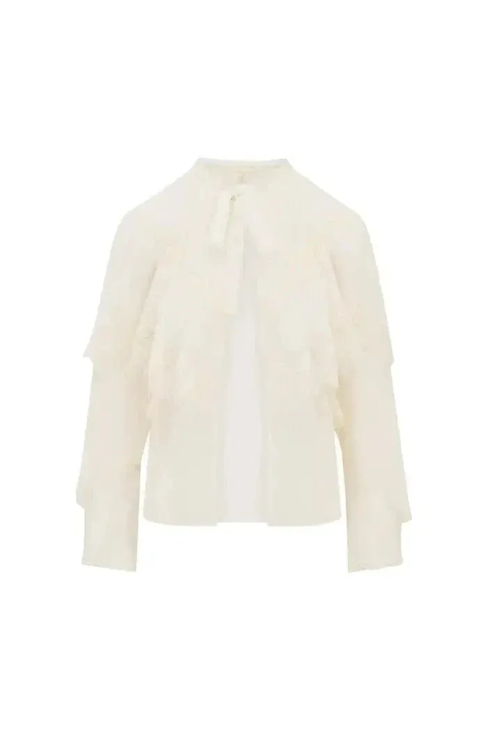 Love Shack Fancy - Afton Blouse in Ivory