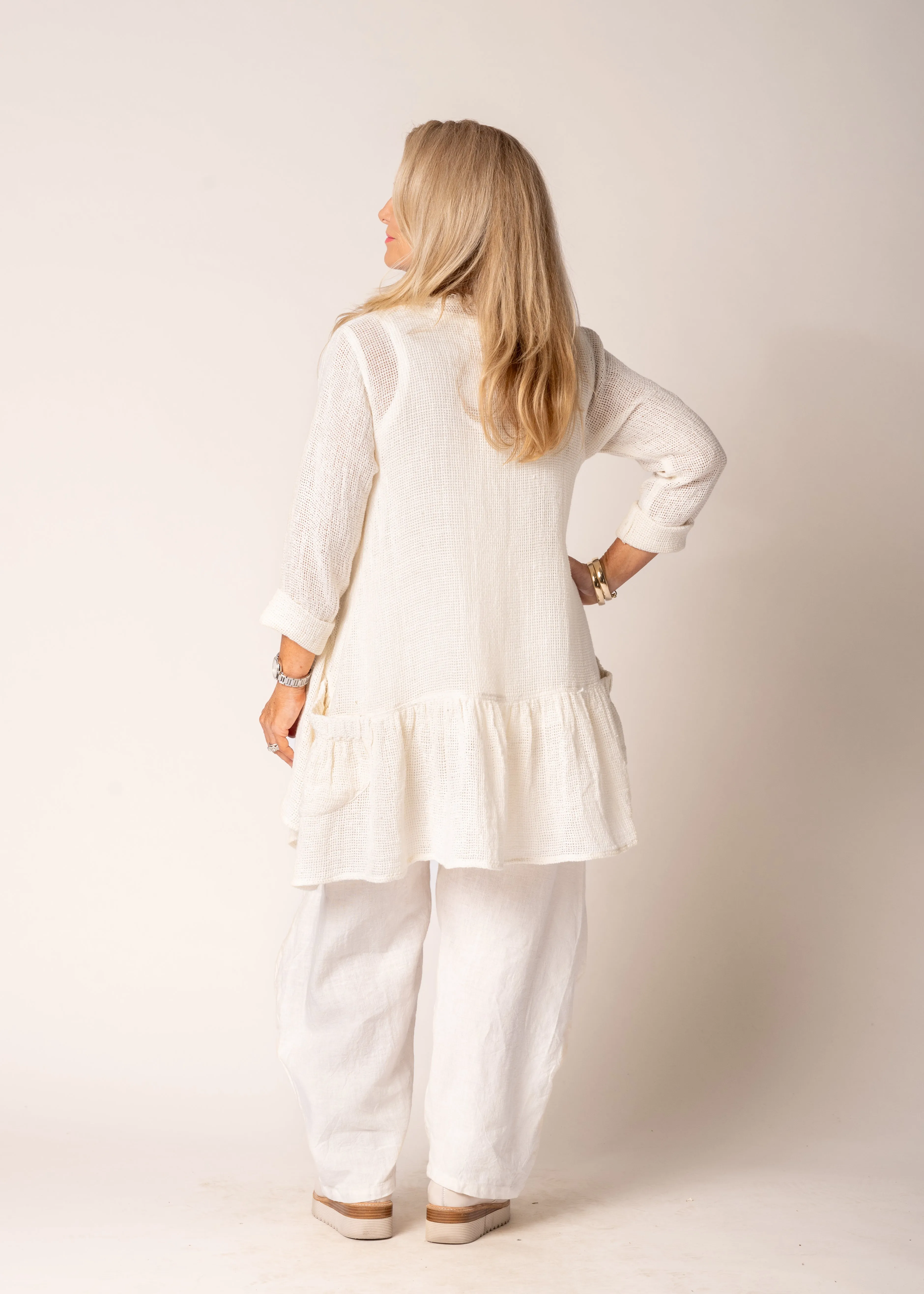 Maelis Linen Top in Cream