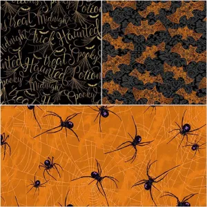 Makower - Mystery Manor - Fat Quarter Pack - Pumpkin (3)