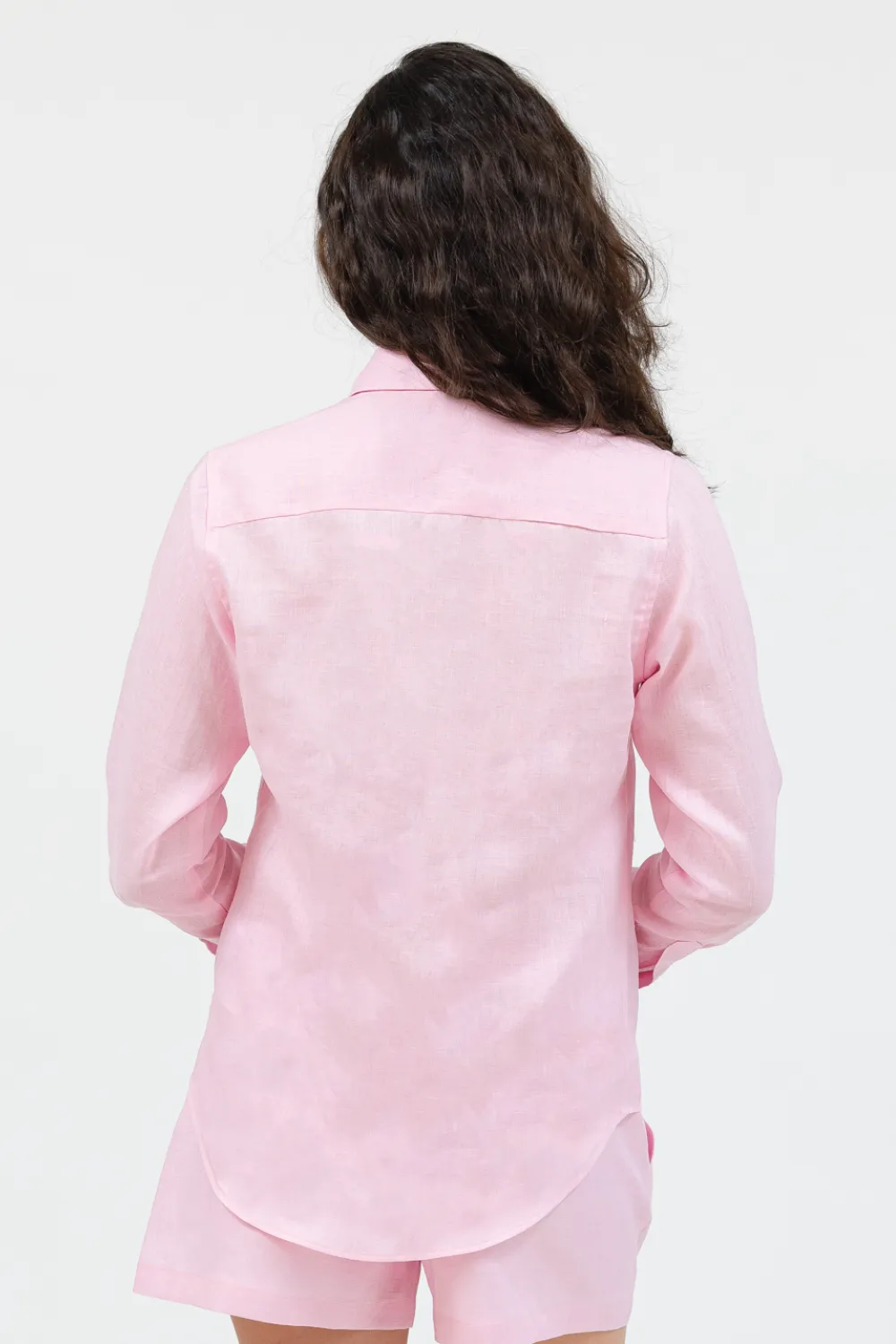 Malta Linen Button-Up - Pink