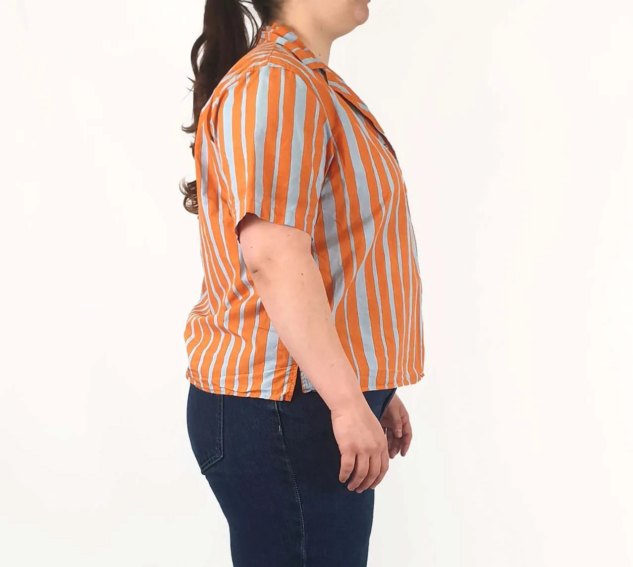 Marimekko   Uniqlo orange and grey striped shirt size L