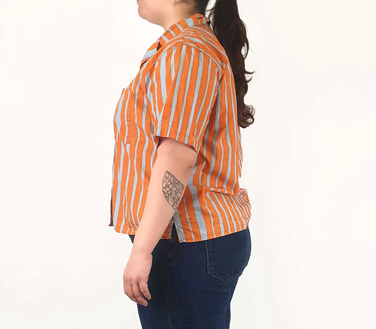 Marimekko   Uniqlo orange and grey striped shirt size L