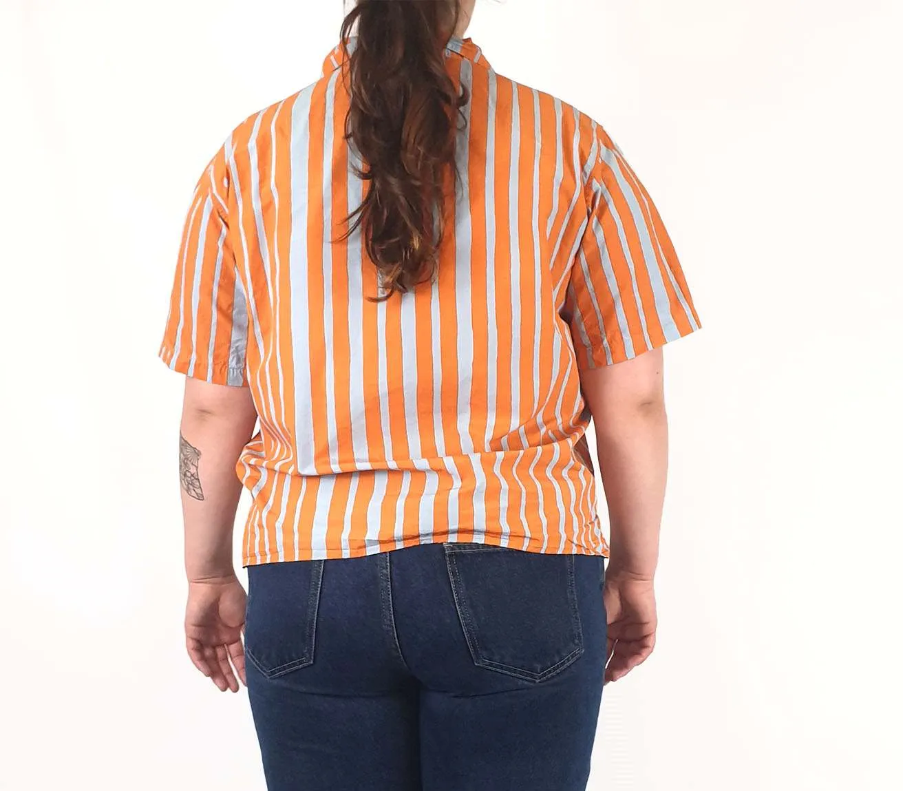 Marimekko   Uniqlo orange and grey striped shirt size L