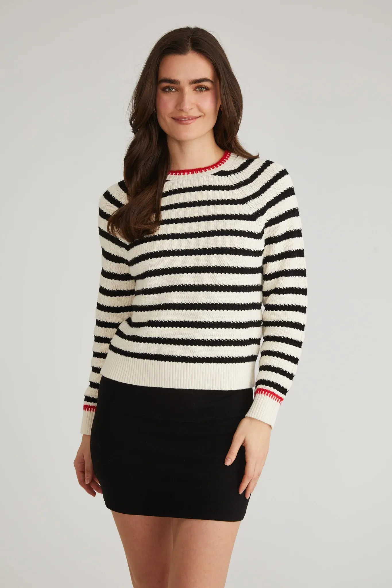 marina striped textured pullover