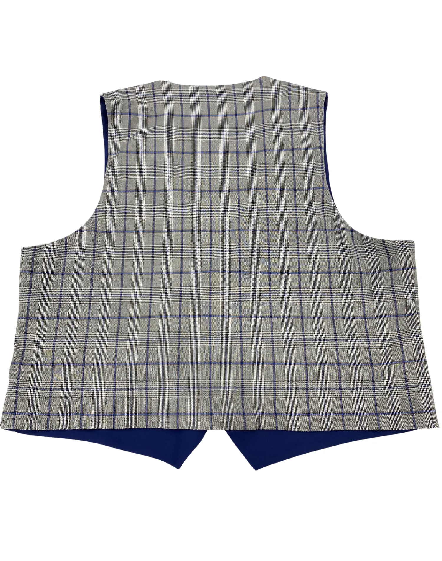 Mazari Plaid Reversible Performance Vest - Gray with Navy