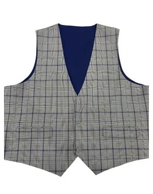 Mazari Plaid Reversible Performance Vest - Gray with Navy