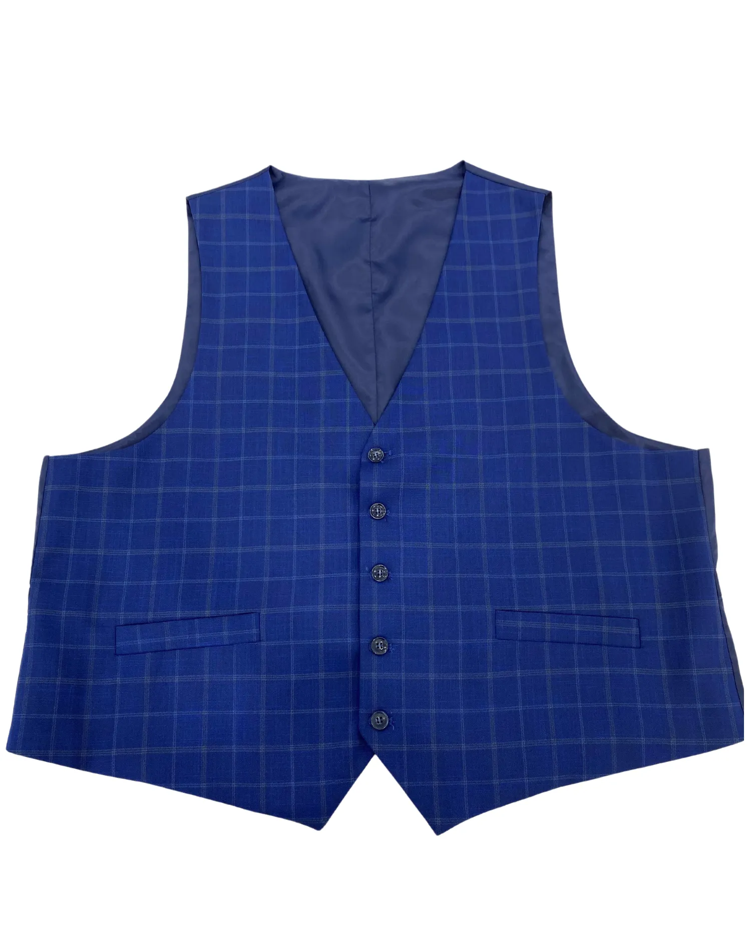 Mazari Windowpane Performance Stretch Vest - Blue