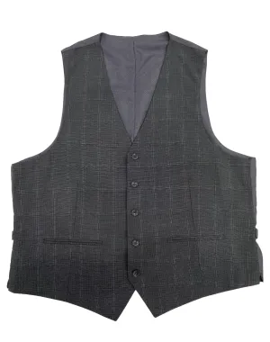 Mazari Windowpane Performance Stretch Vest - Charcoal Gray