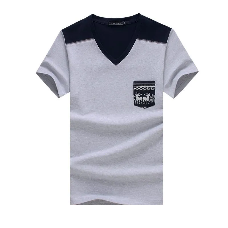 Men's Summer Fashion V-Neck Pocket Up To 5XL
