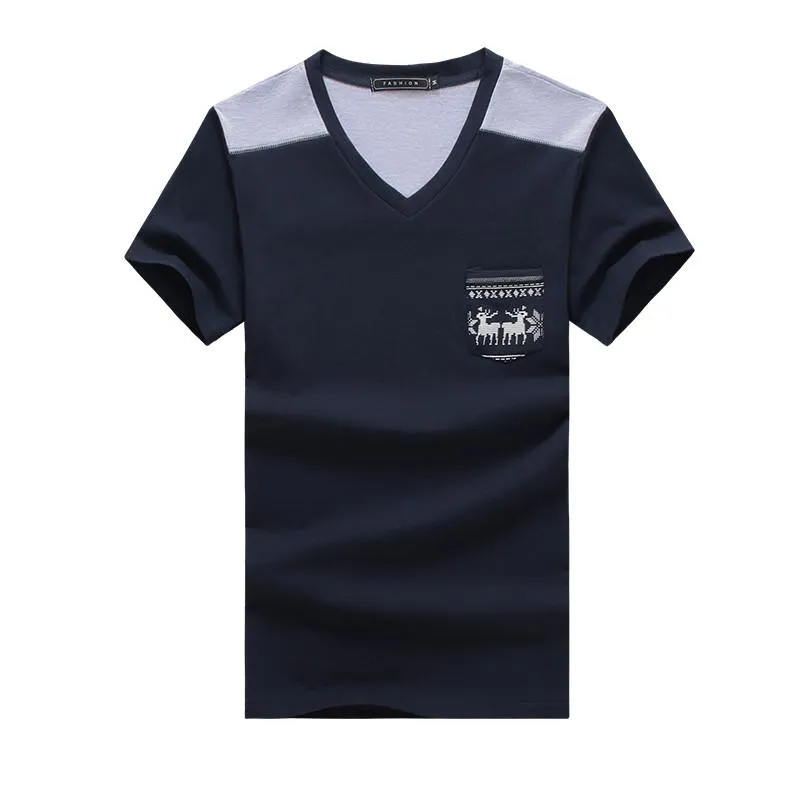 Men's Summer Fashion V-Neck Pocket Up To 5XL